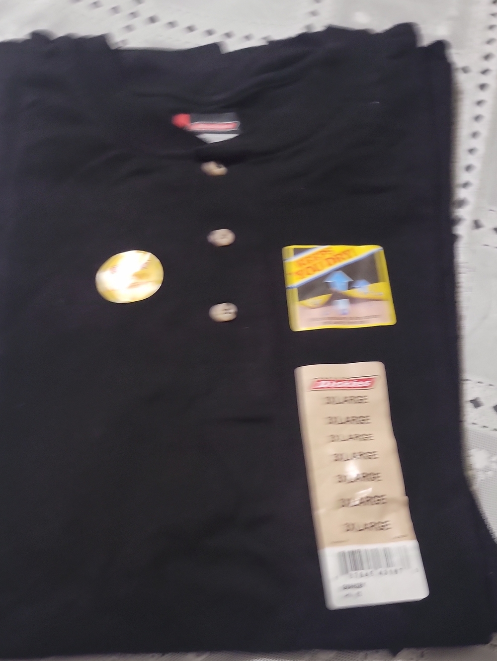 Mens Dickies Black Short-Sleeve Shirt Size 3XL